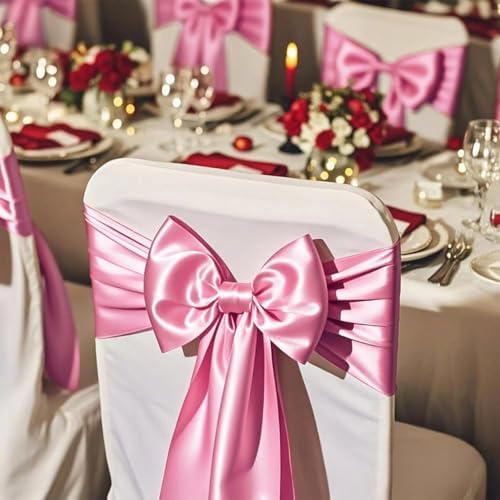 50 Pack Satin Lavender Chair Sashes Bows 7x108 inches Wedding Satin Ribbons - Image 6