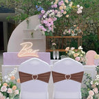 Brown Chair Sashes 60 Pack Spandex Brown Sashes for Chairs Universal Spandex Chair Sashes Bands with Heart Buckle Slider for Wedding Banquet Party Decorations - Image 7