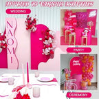 Metal Arch Stand and Cover Set,1 Fushia Spandex Fitted Backdrop with 1 Gold Wedding Arched Stand Frame for Parties Birthday Baby Shower Bridal Banquet Decoration (6.6FT) - Image 6