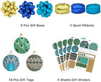 WRAPAHOLIC Peacock Christmas Wrapping Paper Set - Green Peacock Elements Patterns with Metallic Foil Shine Wrapping Paper Bundle with Gift Bow & Ribbon & Tag & Sticker - Image 3