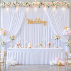 40ft x 10ft Wrinkle Free White Wedding Backdrop Curtains for Party Bridal Shower Reception Decorations White Fabric Curtain Backdrops Drapes for Photography Baby Shower Birthday Background - Image 3