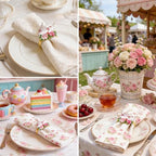 60 PCS Vintage Floral Teapot Napkin Ring Vintage Teapot Napkin Holder Tea Party Table Decor for Floral Theme Tea Party Birthday Wedding Bridal Shower Supply - Image 6