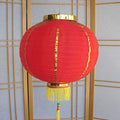 2 Pcs of Chinese Plan Cloth Silver Nylon Round Hanging Red Lantern Supplies for Wedding Birthday Baby Showers Party Christmas New Year (16") by Feng+Shui+Import