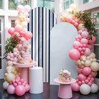Strip Spandex Arch Backdrop Cover 7.2FT for Balloon Garland Rustic Farmhouse Strip Navy Blue Double-Sided Chiara Backdrop Stand Cover Elastic Fabric Background for Birthday Party Baby Shower Decor - Image 6