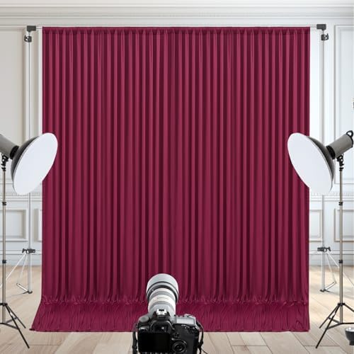 20x10ft Burgundy Backdrop Curtain for Wedding Parties Wrinkle Free Fabric Maroon Drapes Backdrop Decoration for Baby Shower Birthday Photography Decoration 4 Panels, 5ft x 10ft - Image 7