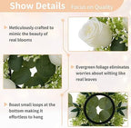 NUPTIO White Flower Wreath for Table Centerpieces, 9.05 Inch, Set of 10 - Image 5