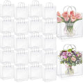 LEIFIDE 50 Pcs Plastic Clear Gift Bags with Handles,11.8 X 11.8 X 3.9 Inch by LEIFIDE