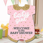Big Dot of Happiness Hello Little One - Pink and Gold - Party Decorations - It's A Girl Baby Shower Welcome Yard Sign - Image 5