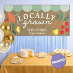 Big Dot of Happiness Personalized Locally Grown Kraft Paper Banner, Farmers Market Baby Shower Party Banner, Custom Name Printed Brown Paper Party Sign Decoration – 1 Count - Image 2