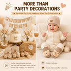 3 Set Baby Shower Table Decorations Bear Theme Socks Bulk with Dried Flower and Knit Hat for Photo Props Gender Reveal Table Centerpieces Baby Party Supplies Neutral Party Decor - Image 6