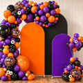 FYSUIMU 3 Pcs Halloween Arch Backdrop Covers Orange Black Purple Stretchy Spandex Arch Stand Fabric Cover for Wedding Birthday Baby Shower Party Photo Booth Decoration (4ft/5ft/6ft) by FYSUIMU