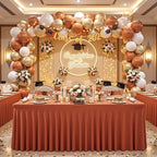 2 Packs Terracotta Spandex Table Cloths 6 Foot, Fitted Stretch Table Cover with Skirts 30x72 Inch, Wrinkle-Free Floor Length Tablecloths Rectangular for Weddings Parties Banquets Events Decorations - Image 5