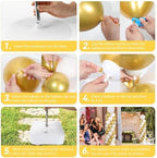 2 Sets Adjustable Balloon Column Stand Kit with Bases（ Sand White Gold） - Image 5