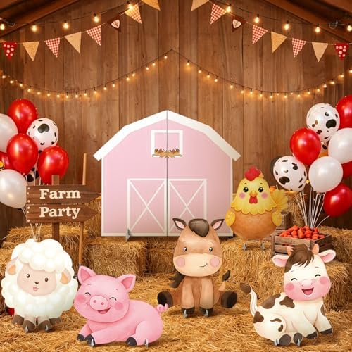 6 Pcs Large Farm Animal Cardboard Cutouts Party Decoration - Image 2