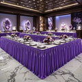 21ft Length Purple Satin Table Skirt for Rectangle Tables, Wrinkle Resistant Pleated Ruffle Table Cloth Glitter Desk Skirting for Weddings Banquet Birthday Party Bridal Shower Stage Decorations by Partisky