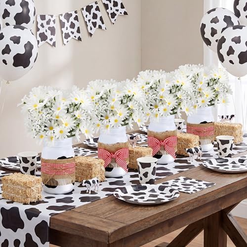 Daifunli 6 Set Cow Party Centerpieces for Table Cow Print Mason Jar Decor - Image 5