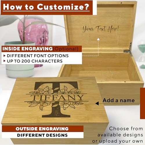 Personalized Initial Storage Box Custom Wedding Memory Box for Keepsakes - Image 4