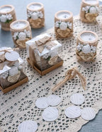 50 Piece Wooden Tealight Candle Holder Set, Wedding Party Favors for Guests, Thank You Favors, Guest Return Favors, Bridal Shower Favors for Guests, Baby Shower Favor for Guests.(Light brown 50 pcs) - Image 2