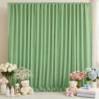Sage Green Backdrop Curtains 30ftx10ft Wedding Polyester Photo Drapes by SoarDream