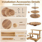Esmorah Rustic Wooden Dessert Table Display Set of 6, Cupcake Stand - Image 4