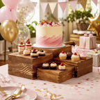 8 Pack Buffet Risers and Stands, Dessert Table Display Set with Mini Signs - Image 5