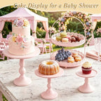 10 Pcs Pink Cake Stand Set Metal Cupcake Stands, Multiple Styles Dessert Display Tower for Candy Fruit, Cake Serving Trays for Birthday, Wedding, Anniversary, Baby Shower, Engagement Party - Image 2