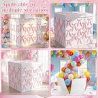 Kolldenn Extra Large Gender Reveal Gift Box with Lid, 28x28x28 Bows,Pink - Image 5