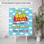 Andaz Press Its A Boy Story Baby Shower Decorations, 16"x20" Personalized Welcome Baby Shower Sign Decor, Its A Boy Story Sign In Guest Book Alternative - Image 3