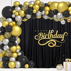 Black Backdrop Curtain for Party, Halloween Backdrop, 5ft x 8ft, 2 Panels - Image 4