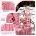 18 Pack Cheesecloth Table Runner 10FT Dusty Rose Table Runner Boho Gauze Cheese Cloth Table Runners Long Rustic Sheer Table Decorations for Wedding Party Baby Bridal Shower Birthday Holiday Home - Image 3