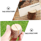 Wooden Stump Note Holder Set 50 Pieces for Wedding Table Numbers - Image 3