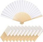 Yookeer 70 Pcs White Paper Hand Held Fan Weddings Bamboo Paper Folding Fans by Yookeer