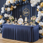gogoparti 6 Pack Spandex Navy Blue Fitted Table Cloth for 6ft Rectangle Tables Navy Blue Stretch Tablecloth Banquet Table Covers Skirt Wrinkle Free Tablecloths for Parties Wedding - Image 3