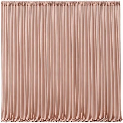 Nude Blush Backdrop Curtains-Wrinkle-Free Polyester Photography Drapes Party Curtain Background for Baby Shower Wedding Decorations- 40 X10FT by WishCare