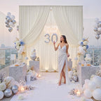 50ft x 12ft Wrinkle Free Ivory Backdrop Curtains for Parties, 10 Panels Silky 12FT Long Photo Backdrop Drapes Back Drop Cloth for Wedding Birthday Photography Background Decor - Image 5