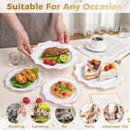 WDF 200PCS White and Gold Plastic Plates - Gold Plastic Plates - Include 100 Dinner & 100 Dessert Disposable Party Plate - Fancy Disposable Plate for Wedding/Baby Shower/Spring (Pack of 2) - Image 5
