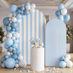 Baby Blue 2 Set Striped & Solid Ripple Arch Backdrop Cover Decor - Image 4