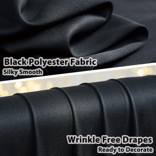 20×10 Black Curtains for Wedding Party Backdrop Decorations-4 Panel 5×10ft - Image 3