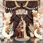 10x14ft Brown Backdrop Curtains for Wedding Party, 2 Panels 14 ft Long Back Drop Cloth, Wrinkle-Free Polyester Drapes for Birthday, Baby Shower, Stage Photography Background - Image 2