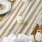 Artoid Mode 10-Pack Pearl Beige Gauze Table Runner 10FT Home Decor - Image 4