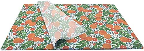 Jillson Roberts Printed Floral Gift Tissue Paper 20" x 30", Mandarin Grove (240 Sheets) - Image 2