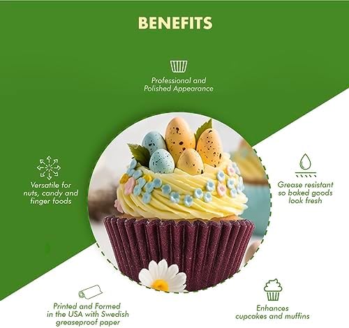 Regency Wraps Baking Decoration Bundle – 40 Burgundy Baking Cups + 80 Heavy-Duty 21" Red Piping Bags for Cupcakes, Pastries, and Professional Cake Decorating - Image 6