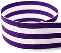 USA | American Made 7/8" Purple & White Taffy Striped Grosgrain Ribbon - 100 Yards by TheRibbonFactory%C2%AE