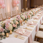LIYH 150Pcs Gold Flower Clear Plastic Plates Silverware Set for Wedding - Image 7