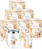 Hoolerry 6 Set Baby Shower Cups, 12oz Stainless Steel Tumbler, Brown Bear by Hoolerry