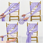 100 Pieces Lavender Satin Chair Sashes for Wedding Reception Party Hotel Home Kitchen Decoration-Lavender - Image 5