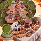 Zhehao 150 Pcs Deep Fall Paper Plates Napkins Serves 50 - Image 6