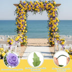 Geosar 16 Bundles Artificial Peonies Flowers,Purple, Yellow - Image 3