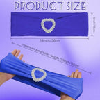 100PCS Spandex Stretch Royal Blue Chair Sashes Bows Universal Elastic Chair Cover Bands Ties with Buckle Slider for Wedding Party Ceremony Reception Event Banquet Decoration(Royal Blue) - Image 2