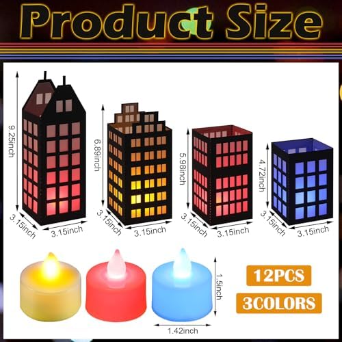 Rossesay 12 Pcs Hero City Lantern Table Centerpiece for Hero Party Decor - Image 3
